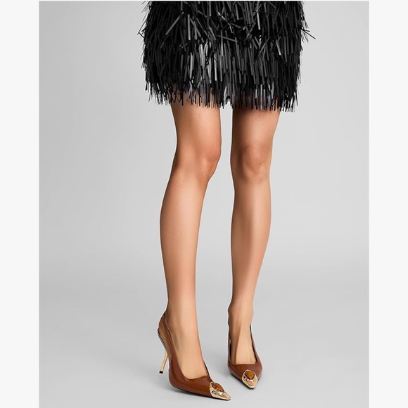 Shoes - Rhinestones Slingback Kitten Heels Pointed Closed Toe Pumps